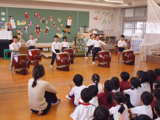 新庄北小学校附属幼稚園との交流会を行いました